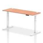 Dynamic Air 1600 x 600mm Height Adjustable Desk Beech Top Cable Ports White Leg HA01143 63795DY