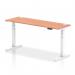 Dynamic Air 1800 x 600mm Height Adjustable Desk Beech Top Cable Ports White Leg HA01144 63802DY