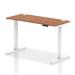 Dynamic Air 1400 x 600mm Height Adjustable Desk Walnut Top Cable Ports White Leg HA01146 63816DY