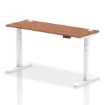 Dynamic Air 1600 x 600mm Height Adjustable Desk Walnut Top Cable Ports White Leg HA01147 63823DY