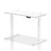 Dynamic Air 1200 x 600mm Height Adjustable Desk White Top Cable Ports White Leg HA01149 63837DY