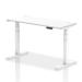Dynamic Air 1400 x 600mm Height Adjustable Desk White Top Cable Ports White Leg HA01150 63844DY