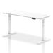 Dynamic Air 1600 x 600mm Height Adjustable Desk White Top Cable Ports White Leg HA01151 63851DY