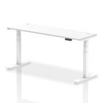 Dynamic Air 1800 x 600mm Height Adjustable Desk White Top Cable Ports White Leg HA01152 63858DY