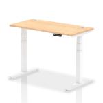 Dynamic Air 1200 x 600mm Height Adjustable Desk Maple Top Cable Ports White Leg HA01153 63865DY