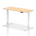 Dynamic Air 1400 x 600mm Height Adjustable Desk Maple Top Cable Ports White Leg HA01154 63872DY