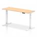 Dynamic Air 1600 x 600mm Height Adjustable Desk Maple Top Cable Ports White Leg HA01155 63879DY