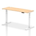 Dynamic Air 1600 x 600mm Height Adjustable Desk Maple Top Cable Ports White Leg HA01155 63879DY
