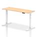 Dynamic Air 1600 x 600mm Height Adjustable Desk Maple Top Cable Ports White Leg HA01155 63879DY