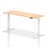 Dynamic Air 1800 x 600mm Height Adjustable Desk Maple Top Cable Ports White Leg HA01156 63886DY