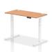 Dynamic Air 1200 x 600mm Height Adjustable Desk Oak Top Cable Ports White Leg HA01157 63893DY