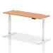 Dynamic Air 1600 x 600mm Height Adjustable Desk Oak Top Cable Ports White Leg HA01159 63907DY