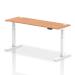 Dynamic Air 1800 x 600mm Height Adjustable Desk Oak Top Cable Ports White Leg HA01160 63914DY