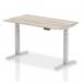 Dynamic Air 1400 x 800mm Height Adjustable Desk Grey Oak Top Silver Leg HA01163 63935DY