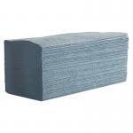 The image features a large stack of ValueX interfold hand towels, neatly packaged in blue sleeves. The towels are 1-ply and made from 100% recycled materials, with a total of 5000 sheets in the pack. The compact and convenient design makes them ideal for any hand drying needs.