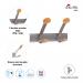 Alba Wall Coat Hook 2 Double Pegs Silver GreyLight Wood - PMV2 63986AL