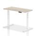 Dynamic Air 1200 x 600mm Height Adjustable Desk Grey Oak Top Cable Ports White Leg HA01181 64061DY