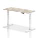 Dynamic Air 1400 x 600mm Height Adjustable Desk Grey Oak Top Cable Ports White Leg HA01182 64068DY