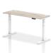 Dynamic Air 1600 x 600mm Height Adjustable Desk Grey Oak Top Cable Ports White Leg HA01183 64075DY