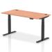 Dynamic Air 1600 x 800mm Height Adjustable Desk Beech Top Cable Ports Black Leg HA01207 64243DY
