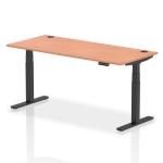 Dynamic Air 1800 x 800mm Height Adjustable Desk Beech Top Cable Ports Black Leg HA01208 64250DY