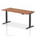 Dynamic Air 1800 x 800mm Height Adjustable Desk Walnut Top Cable Ports Black Leg HA01212 64278DY