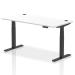 Dynamic Air 1600 x 800mm Height Adjustable Desk White Top Cable Ports Black Leg HA01215 64299DY