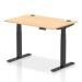 Dynamic Air 1200 x 800mm Height Adjustable Desk Maple Top Cable Ports Black Leg HA01217 64313DY
