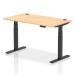 Dynamic Air 1400 x 800mm Height Adjustable Desk Maple Top Cable Ports Black Leg HA01218 64320DY