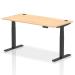Dynamic Air 1600 x 800mm Height Adjustable Desk Maple Top Cable Ports Black Leg HA01219 64327DY