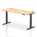 Dynamic Air 1800 x 800mm Height Adjustable Desk Maple Top Cable Ports Black Leg HA01220 64334DY