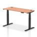 Dynamic Air 1400 x 600mm Height Adjustable Desk Beech Top Cable Ports Black Leg HA01226 64376DY