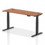 Dynamic Air 1600 x 600mm Height Adjustable Desk Walnut Top Cable Ports Black Leg HA01231 64411DY