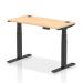 Dynamic Air 1200 x 600mm Height Adjustable Desk Maple Top Cable Ports Black Leg HA01237 64453DY