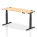 Dynamic Air 1600 x 600mm Height Adjustable Desk Maple Top Cable Ports Black Leg HA01239 64467DY