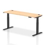 Dynamic Air 1800 x 600mm Height Adjustable Desk Maple Top Cable Ports Black Leg HA01240 64474DY