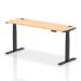 Dynamic Air 1800 x 600mm Height Adjustable Desk Maple Top Cable Ports Black Leg HA01240 64474DY