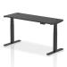 Dynamic Air Black Series 1600 x 600mm Height Adjustable Desk Black Top with Cable Ports Black Leg HA01263 64635DY