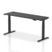 Dynamic Air Black Series 1800 x 600mm Height Adjustable Desk Black Top with Cable Ports Black Leg HA01264 64642DY
