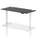 Dynamic Air Black Series 1600 x 800mm Height Adjustable Desk Black Top with Cable Ports White Leg HA01267 64663DY
