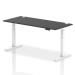 Dynamic Air Black Series 1800 x 800mm Height Adjustable Desk Black Top with Cable Ports White Leg HA01268 64670DY