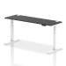 Dynamic Air Black Series 1800 x 600mm Height Adjustable Desk Black Top with Cable Ports White Leg HA01272 64698DY