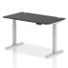 Dynamic Air Black Series 1400 x 800mm Height Adjustable Desk Black Top with Cable Ports Silver Leg HA01274 64712DY