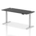Dynamic Air Black Series 1800 x 800mm Height Adjustable Desk Black Top with Cable Ports Silver Leg HA01276 64726DY