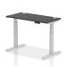 Dynamic Air Black Series 1200 x 600mm Height Adjustable Desk Black Top with Cable Ports Silver Leg HA01277 64733DY