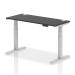 Dynamic Air Black Series 1400 x 600mm Height Adjustable Desk Black Top with Cable Ports Silver Leg HA01278 64740DY