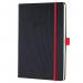 The image shows a sleek black and red A5 diary with the brand name Sigel on the cover. The diary is open to a week to view layout for the year 2026. The pages are neatly lined with a clean and modern design.