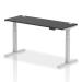 Dynamic Air Black Series 1600 x 600mm Height Adjustable Desk Black Top with Cable Ports Silver Leg HA01279 64747DY