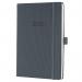 This picture shows a Sigel Conceptum Diary in dark grey, with an A5 size and week-to-view format. The diary features a sleek and modern design with a soft cover and ribbon bookmark. The pages are filled with plenty of space to write, as well as useful features such as a yearly planner and contacts section. The perfect organizational tool for any busy individual.