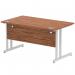 Impulse 1400 x 800mm Straight Desk Walnut Top Silver Cantilever Leg I000328 64768DY